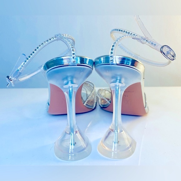 AMINA MUADDI
Brygit Crystal T-Strap Cocktail Pumps in Silver/Crystal - Picture 5 of 9